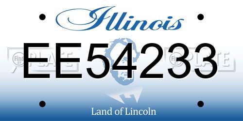 EE54233 Illinois License Plate