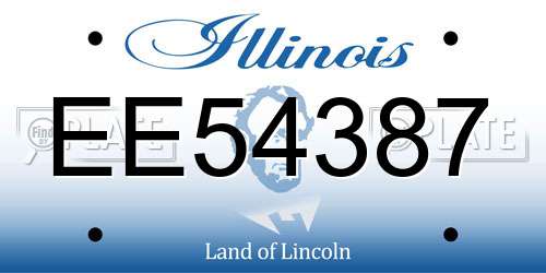 EE54387 Illinois License Plate