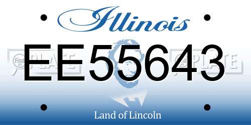 EE55643 Illinois License Plate