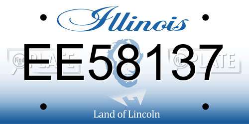 EE58137 Illinois License Plate