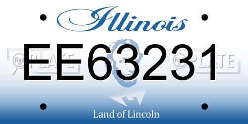 EE63231 Illinois License Plate