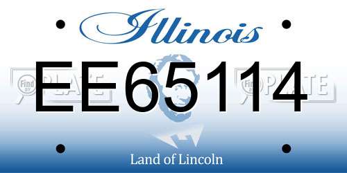 EE65114 Illinois License Plate