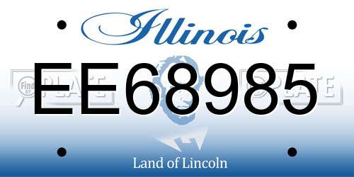 EE68985 Illinois License Plate