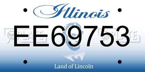 EE69753 Illinois License Plate