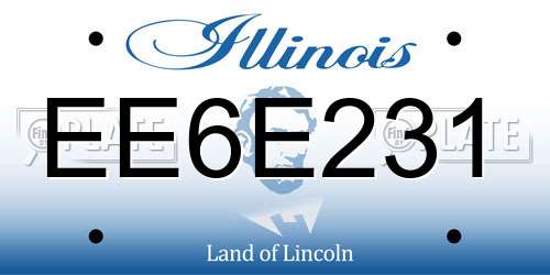 EE6E231 Illinois License Plate