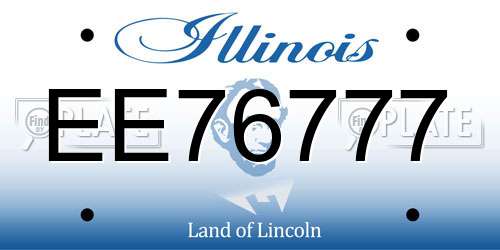 EE76777 Illinois License Plate