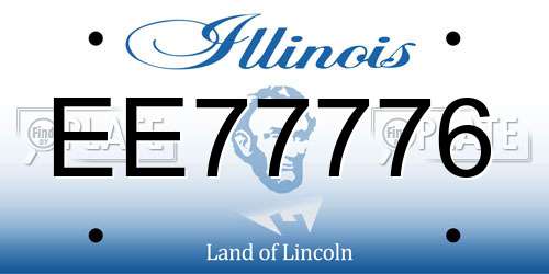 EE77776 Illinois License Plate