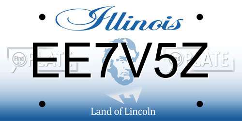 EE7V5Z Illinois License Plate