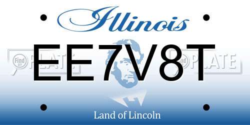 EE7V8T Illinois License Plate