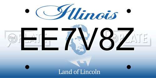 EE7V8Z Illinois License Plate
