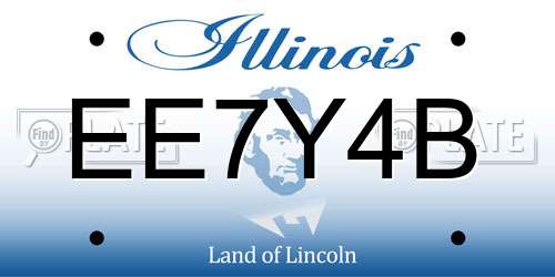 EE7Y4B Illinois License Plate