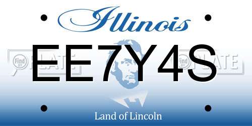 EE7Y4S Illinois License Plate