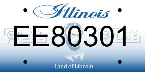 EE80301 Illinois License Plate