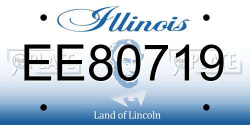 EE80719 Illinois License Plate