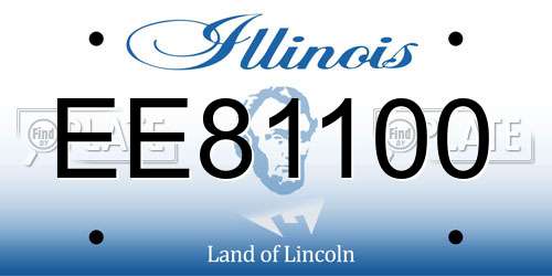 EE81100 Illinois License Plate