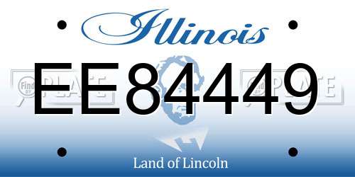 EE84449 Illinois License Plate