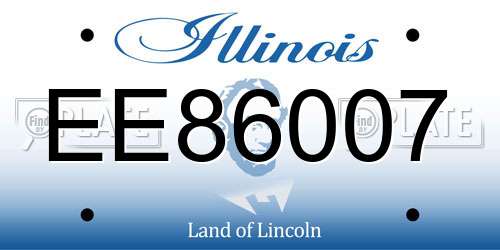 EE86007 Illinois License Plate