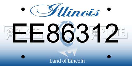 EE86312 Illinois License Plate