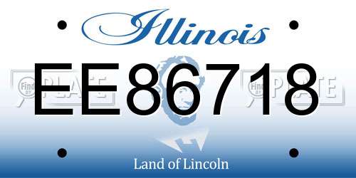 EE86718 Illinois License Plate
