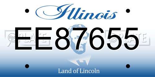 EE87655 Illinois License Plate