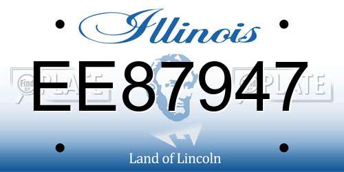 EE87947 Illinois License Plate