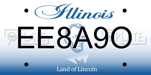 EE8A9O Illinois License Plate