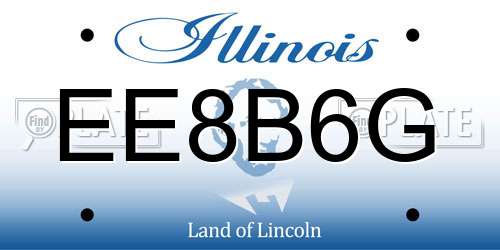 EE8B6G Illinois License Plate