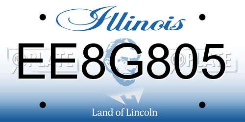 EE8G805 Illinois License Plate