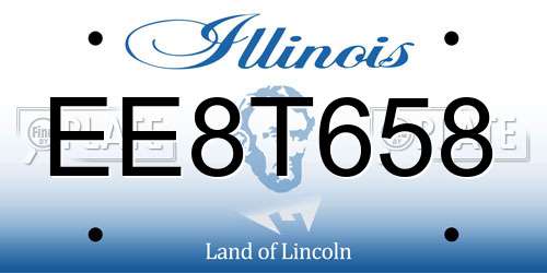 EE8T658 Illinois License Plate