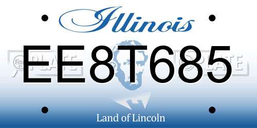 EE8T685 Illinois License Plate