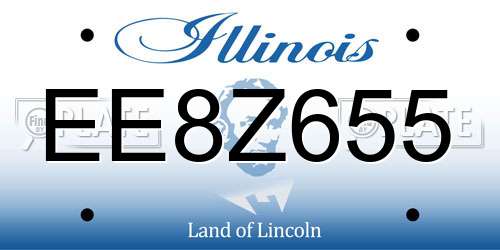 EE8Z655 Illinois License Plate