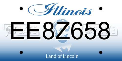 EE8Z658 Illinois License Plate