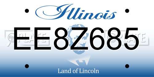 EE8Z685 Illinois License Plate