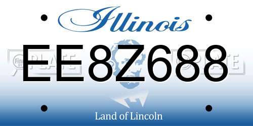 EE8Z688 Illinois License Plate