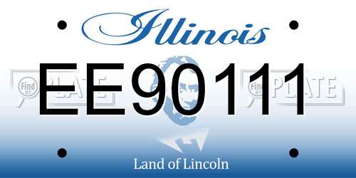 EE90111 Illinois License Plate