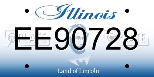 EE90728 Illinois License Plate