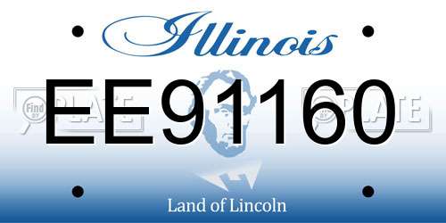 EE91160 Illinois License Plate