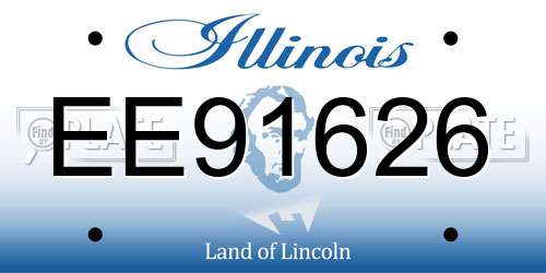 EE91626 Illinois License Plate