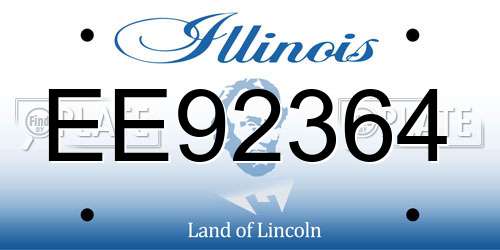 EE92364 Illinois License Plate