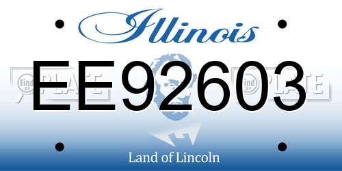 EE92603 Illinois License Plate