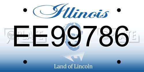 EE99786 Illinois License Plate