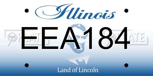 EEA184 Illinois License Plate