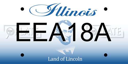EEA18A Illinois License Plate