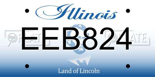 EEB824 Illinois License Plate