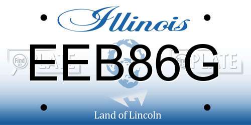 EEB86G Illinois License Plate