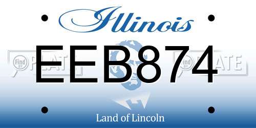 EEB874 Illinois License Plate