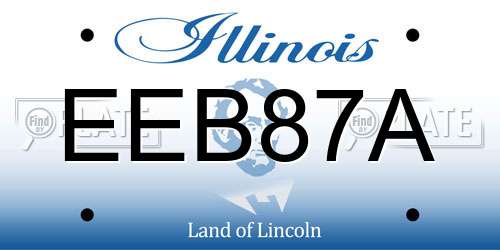 EEB87A Illinois License Plate