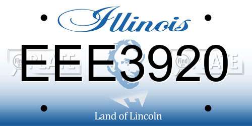 EEE3920 Illinois License Plate