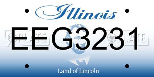 EEG3231 Illinois License Plate