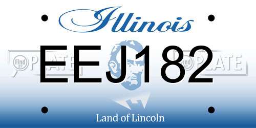 EEJ182 Illinois License Plate